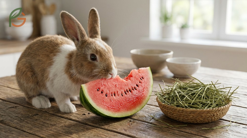 Can rabbits eat watermelon facts highlight 9.4g of sugar per cup and the need for moderation.
