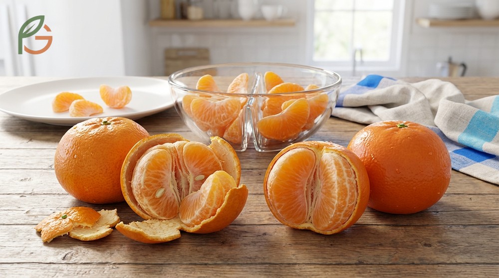 Difference between mandarin and clementine centers on peel thickness and seed counts affecting convenience.