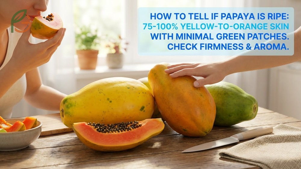 How to tell if papaya is ripe involves checking for yellow skin color and a slight softness to the touch.