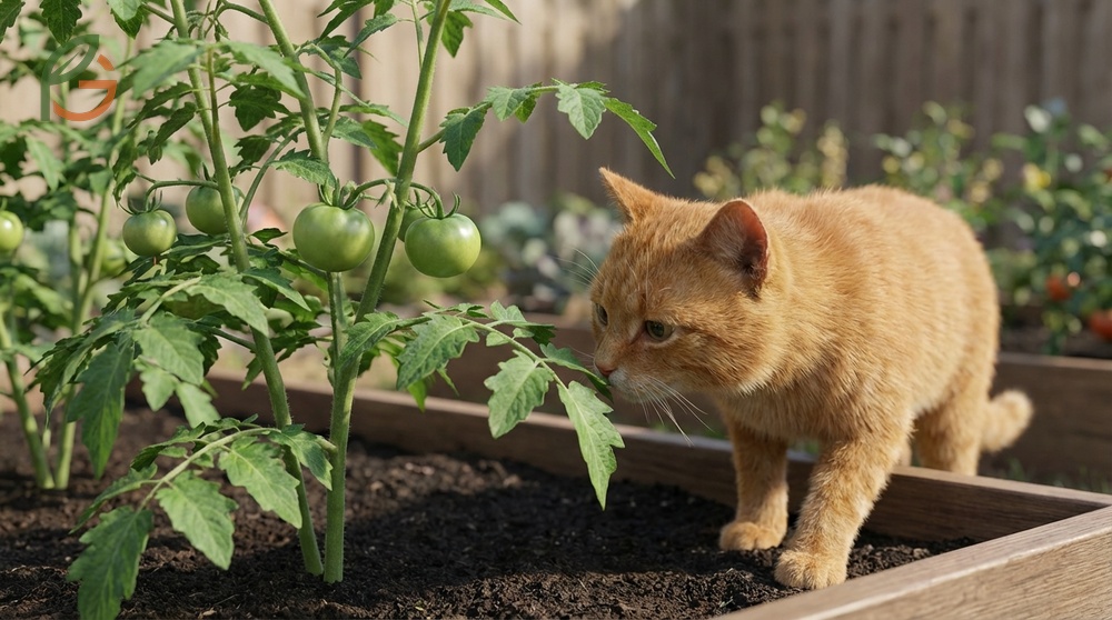 Are tomato plants toxic to cats warning about dangerous solanine in leaves stems and vines.