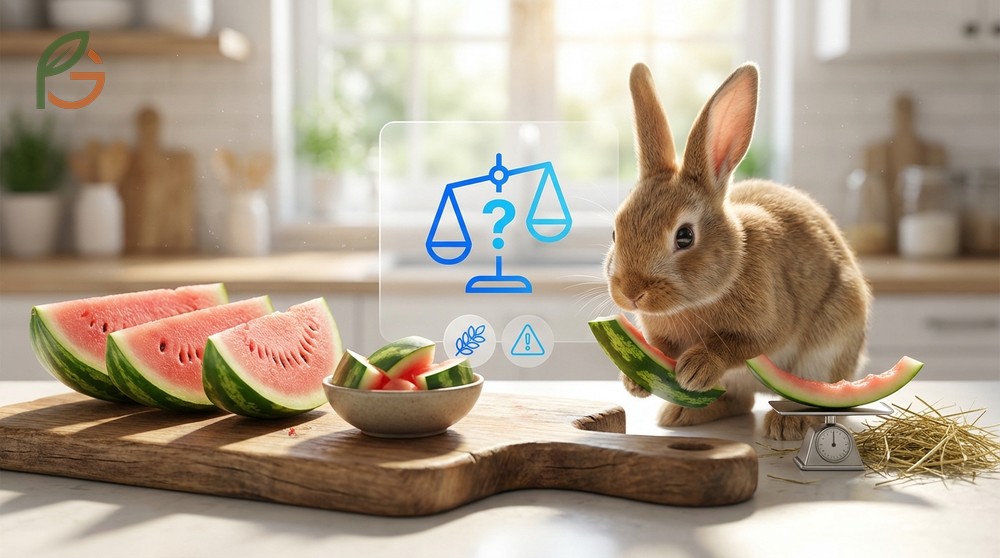 Can rabbits eat watermelon rind discussion comparing fiber benefits against digestive risks.