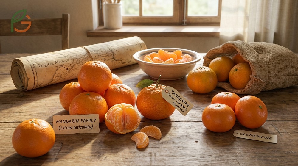 Clementine vs mandarin vs tangerine comparison showing variations in skin color and cold tolerance levels.