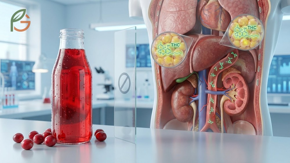 Does cranberry juice detox THC explanation detailing how the liver takes 2 to 4 weeks to process metabolites.