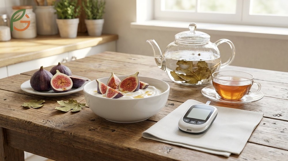 Eating figs paired with protein at breakfast produces a lower glucose response than consuming them as a standalone snack.