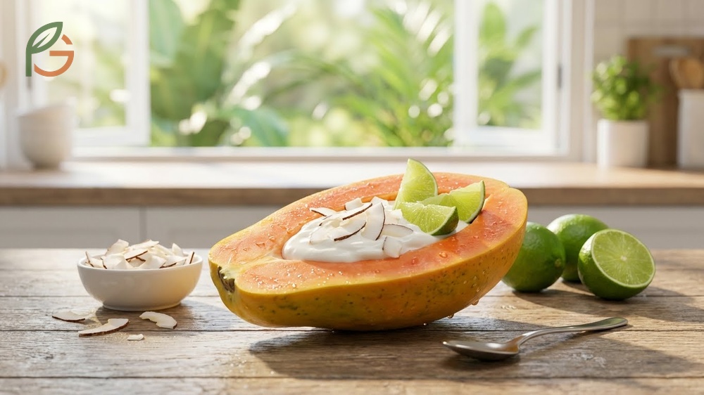 How to eat papaya includes enjoying fresh wedges with lime juice or adding cubes to breakfast yogurt bowls.