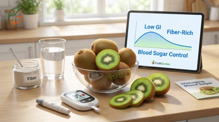 Is kiwi fruit good for diabetes with its low glycemic index and 3g of fiber that stabilizes blood sugar.