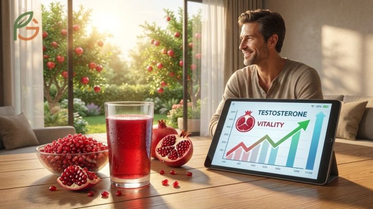 Pomegranate benefits for men include significant improvements in testosterone levels and prostate health through daily juice consumption.
