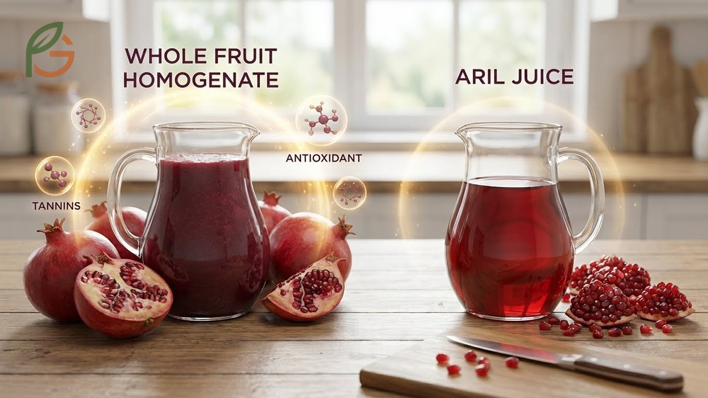 Pomegranate juice antioxidants featuring concentrated punicalagins from the peel for maximum cellular protection.
