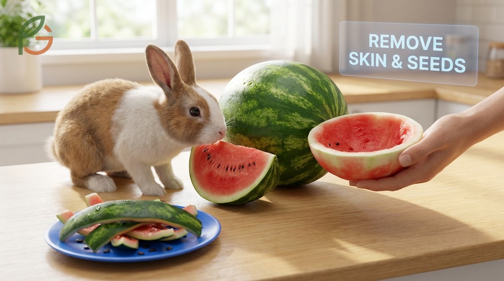 Can rabbits eat watermelon skin risks involve potential bacteria and pesticide contamination.