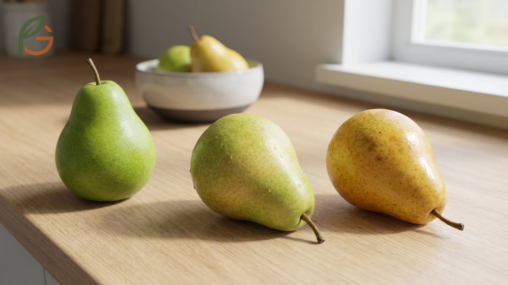 How to ripen Bartlett pears involves monitoring the color change from green to yellow over 1 to 2 days.