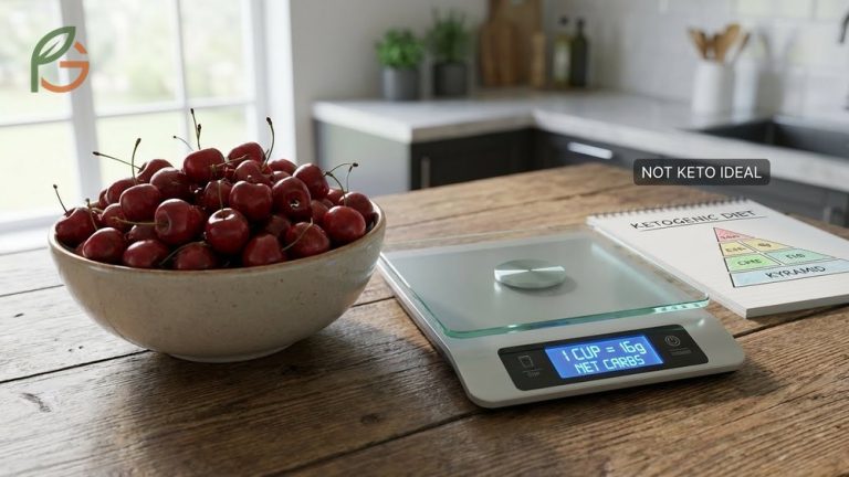 Impact of 16g net carbs in cherries on strict keto daily limits of 20 to 50 grams.