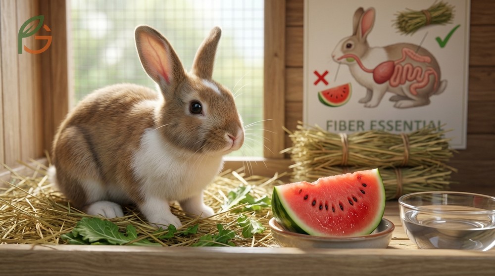 Digestive issues rabbits watermelon consumption can cause include soft poop and gut stasis.