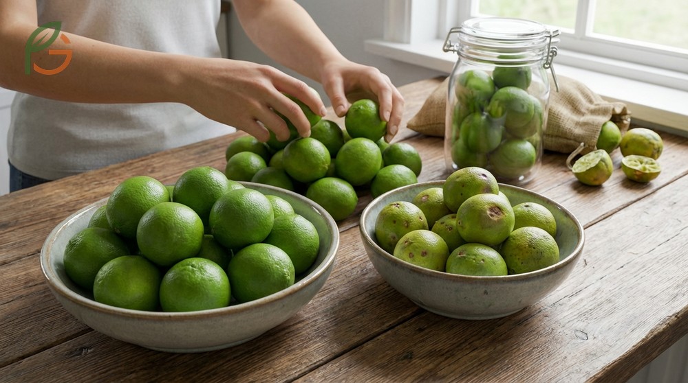 Extend lime freshness by sorting out blemished fruit and keeping them separate from ethylene producers.