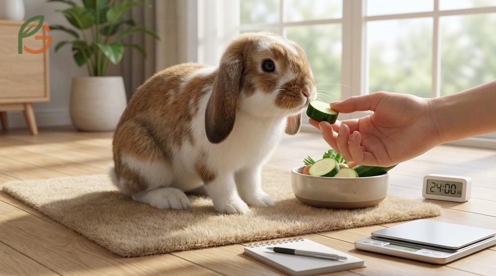 Feeding rabbits zucchini in small portions of three tablespoons for a six-pound rabbit ensures digestive safety without loose stools.