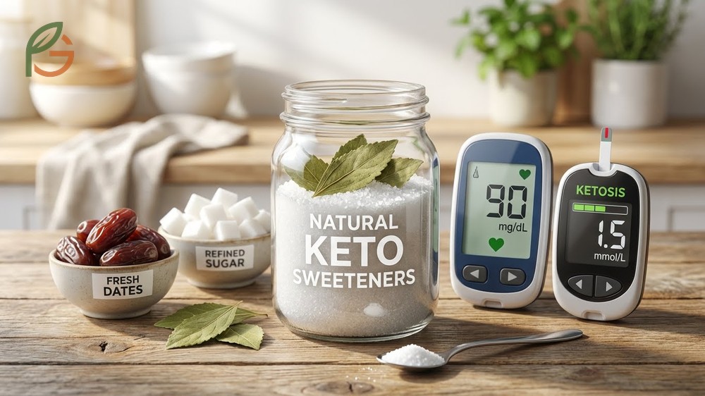 Natural keto sweeteners like stevia and monk fruit offer sweetness without the high carbohydrate load found in dates.