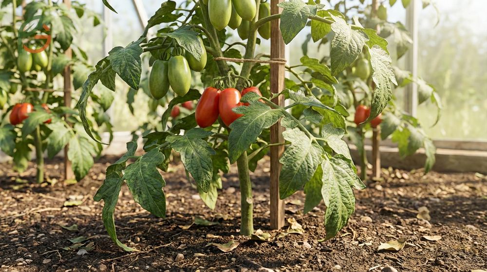 Tomato plant leaves curling upward helps the plant conserve moisture during hot weather by reducing exposed leaf surface area.
