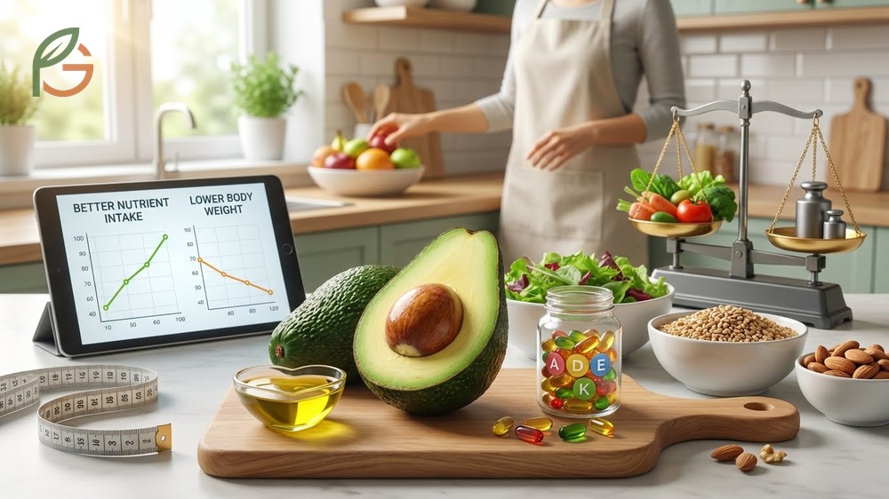 Are avocados good for you shown through nutrient density with vitamins A D E and K for better diet quality.