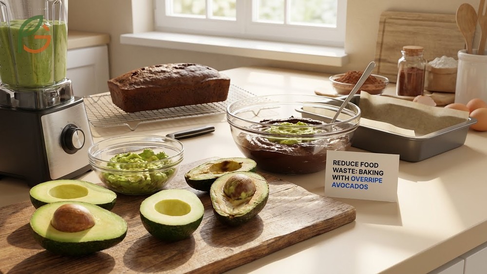 Overripe avocado uses for baking chocolate brownies and muffins to mask bitter flavors.