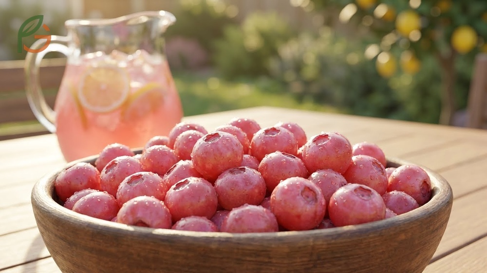 Pink lemonade blueberry taste profile featuring sweet flowery notes and citrus undertones.