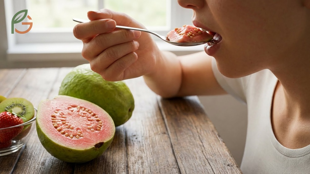 Can you eat guava seeds: completely edible, rich in fiber proteins minerals, 5.4g dietary fiber per 100g serving, swallow whole