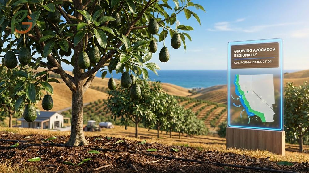 Growing avocados regionally across California Florida and Texas with specific variety recommendations.