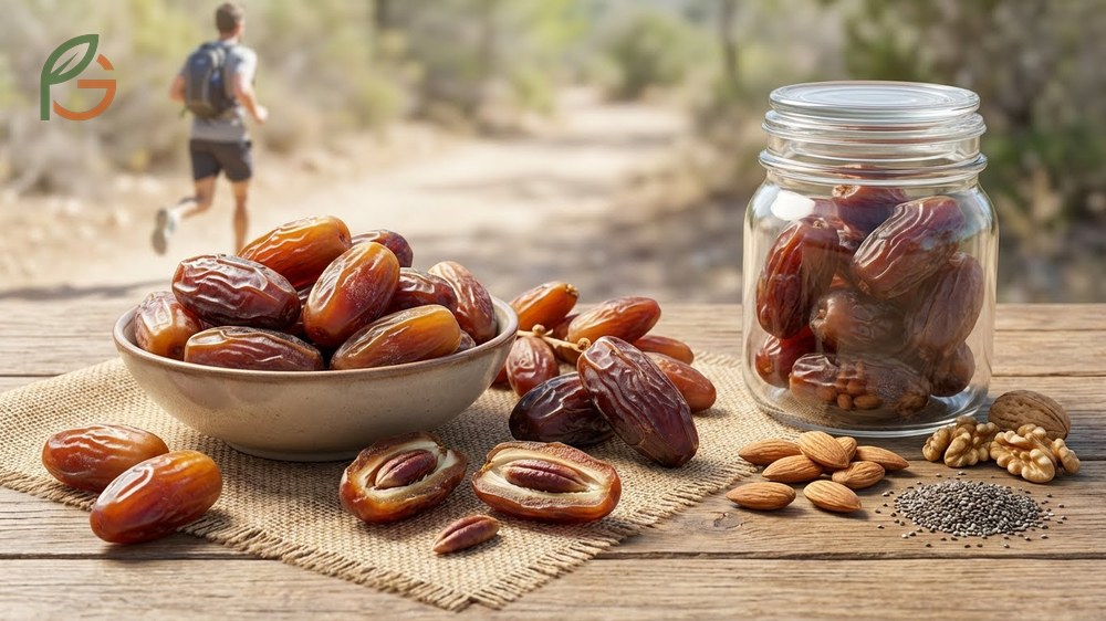 Benefits of dates fruit detailed with essential minerals like potassium and copper supporting cardiovascular and digestive health.