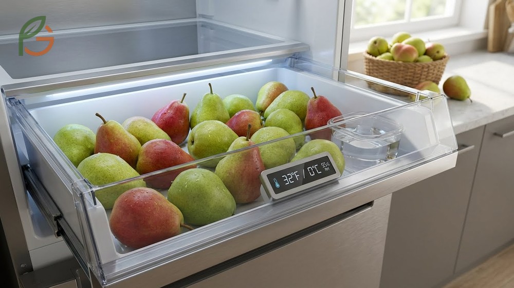 How to store pears requires temperatures of 30 to 32 degrees Fahrenheit to preserve winter varieties for months.