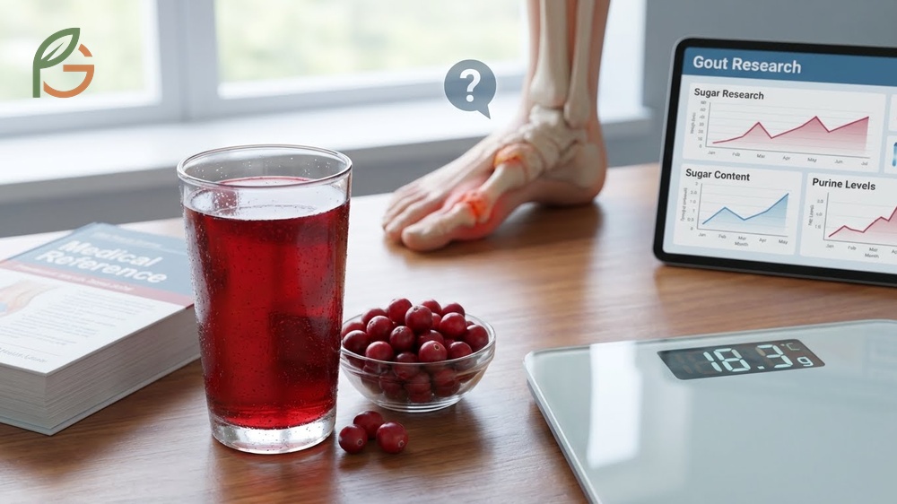 Is cranberry juice good for gout research indicates low purine content between 9 and 72 mg per 100g.