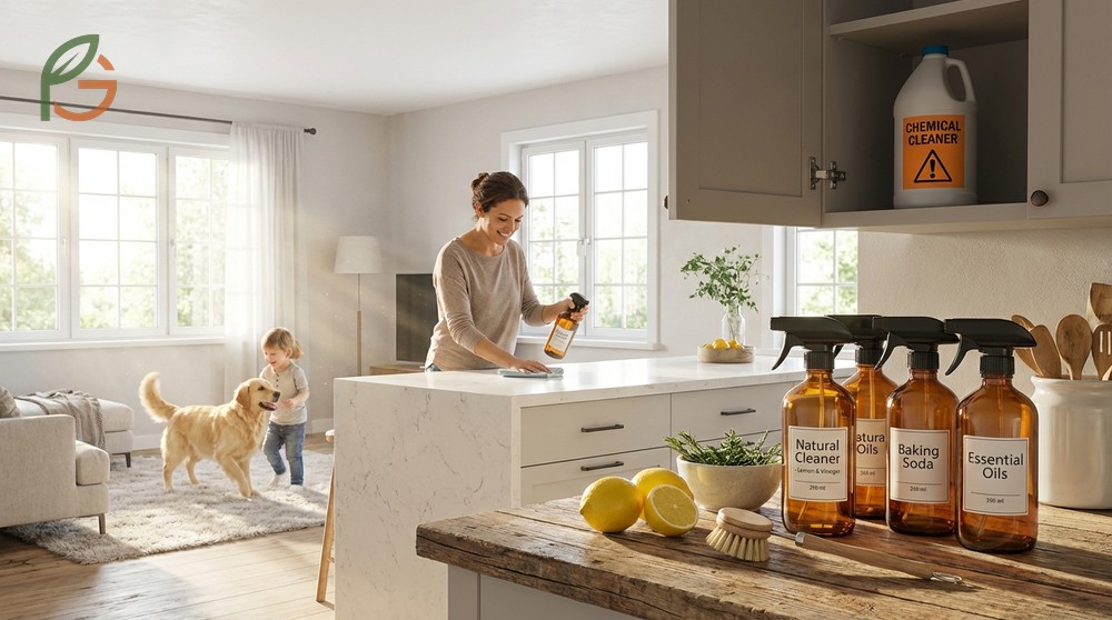 Natural cleaning solution reduces exposure to volatile organic compounds and offers cost savings compared to chemical products.