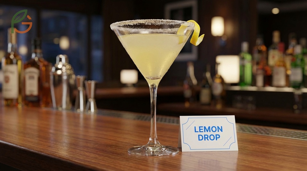 What is a lemon drop cocktail showing its sweet and sour profile and San Francisco origins from the 1970s.