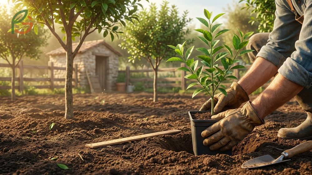Planting grapefruit tree spacing requirements of 12 to 25 feet ensuring adequate air circulation and canopy growth.