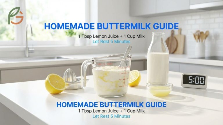 Stirring lemon juice into milk and letting it rest for 5 minutes creates a thickened buttermilk texture.