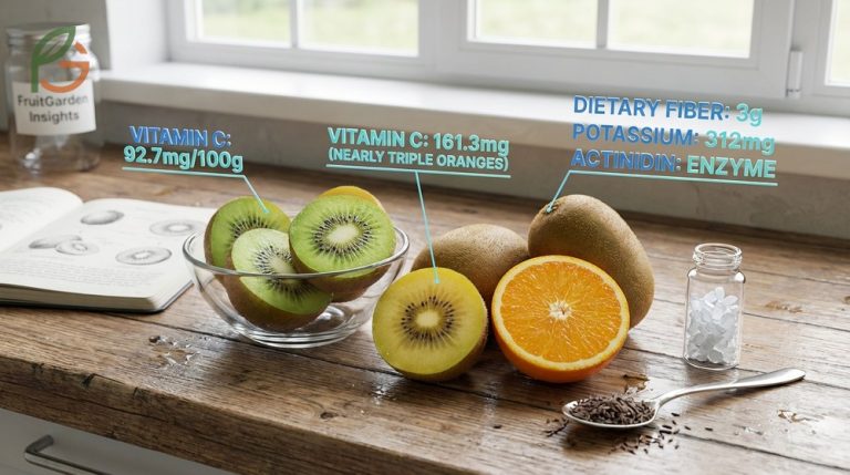 Nutritional value of kiwi highlights high vitamin C levels and digestive enzymes for enhanced health.