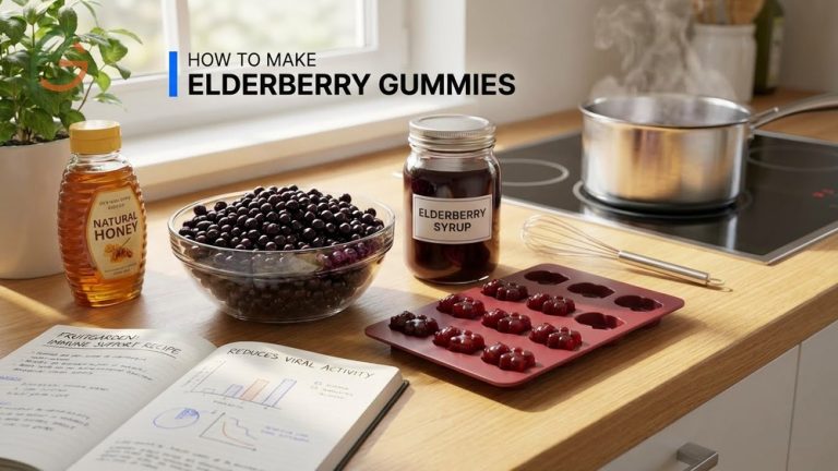 How to make elderberry gummies using syrup and gelatin creates a powerful immune boosting remedy in just two hours.