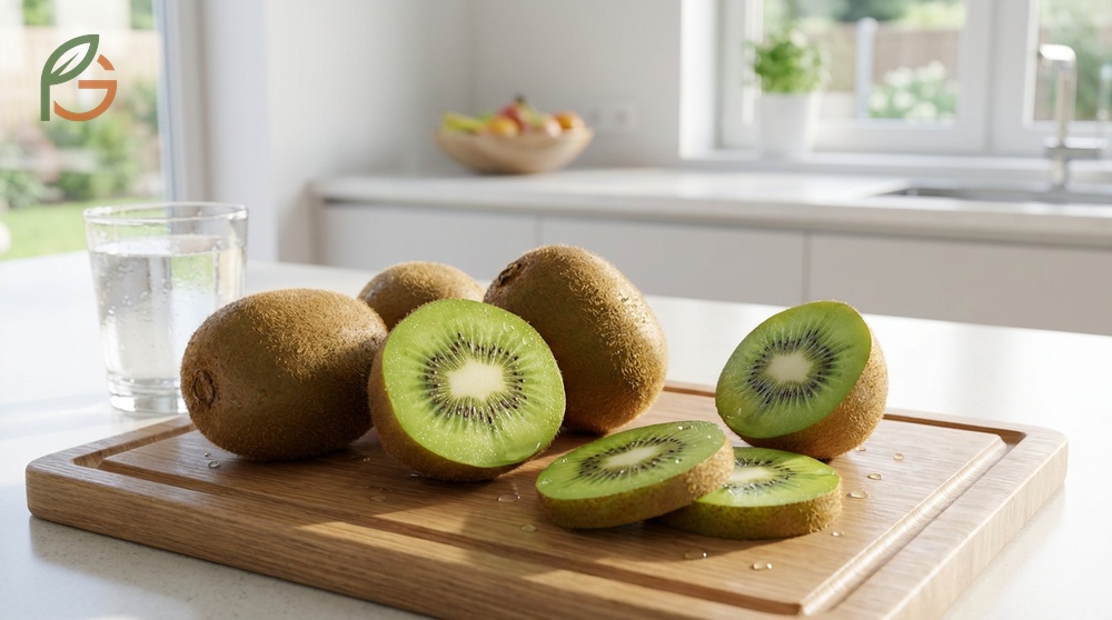 Nutritional value of kiwi includes over 100 percent of daily vitamin C needs in just 61 calories per serving.