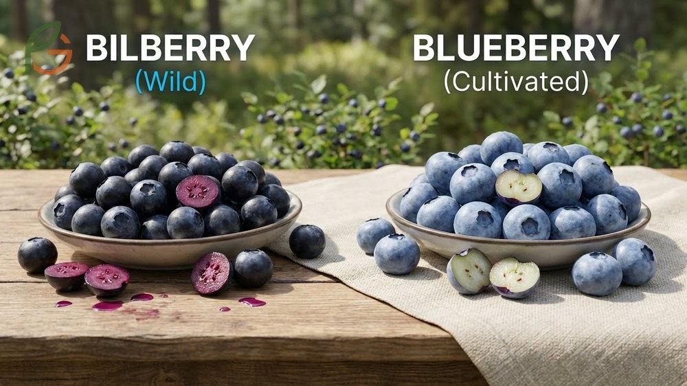 Bilberry vs blueberry antioxidants analysis reveals four times higher anthocyanin content in wild bilberries.