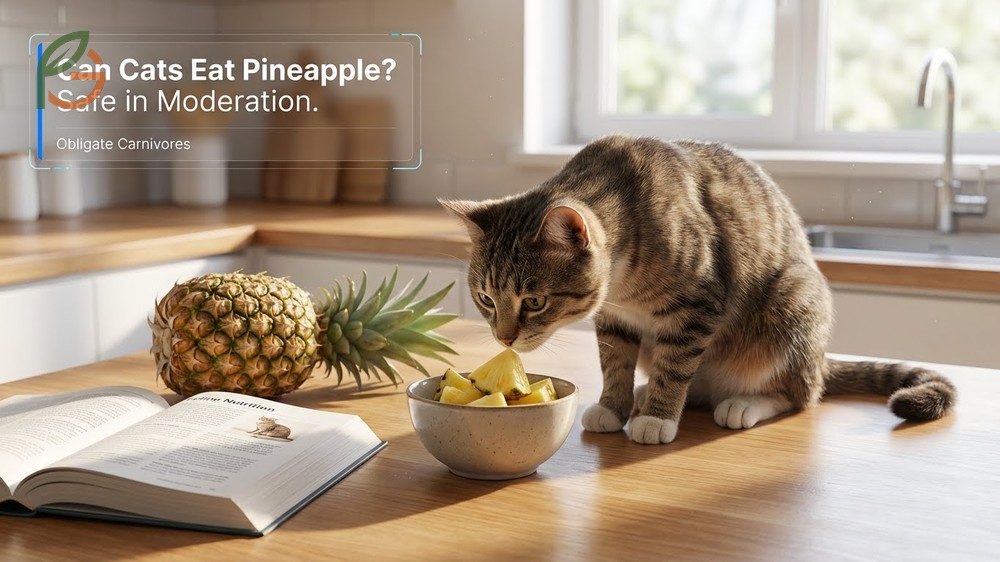 Can cats eat pineapple in small amounts providing vitamins A and B6 without toxicity risks for obligate carnivores.
