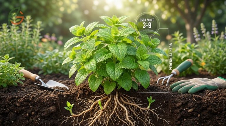 Is lemon balm a perennial herb that thrives in USDA zones 3 to 9 returning every spring.