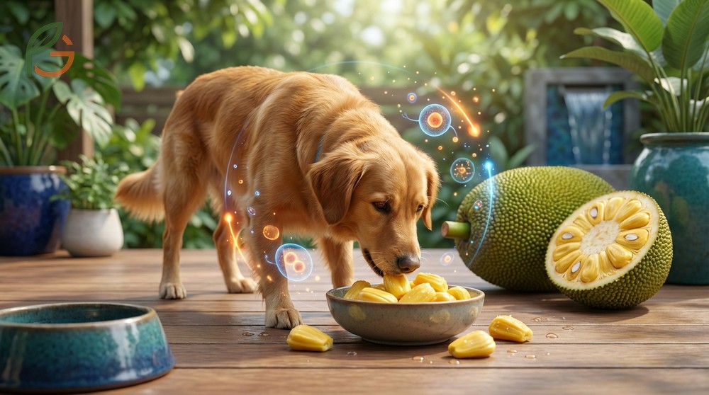 Jackfruit flesh for dogs provides hydration with 74 percent water content and vitamin C for immune system support.