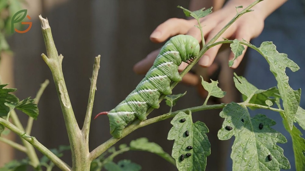How to grow cherry tomatoes while managing pests like hornworms using handpicking and beneficial companion plants.