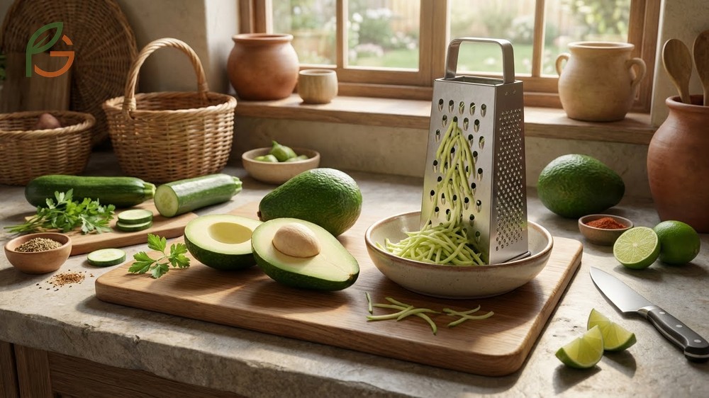 Recipes for unripe avocado ideas including grated salad toppings and pickled avocado slices.