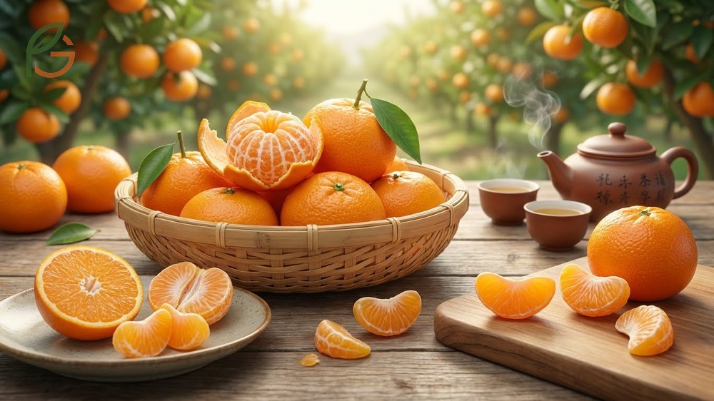 Types of mandarin oranges include seedless Clementines and easy peeling Satsumas that ripen in winter.