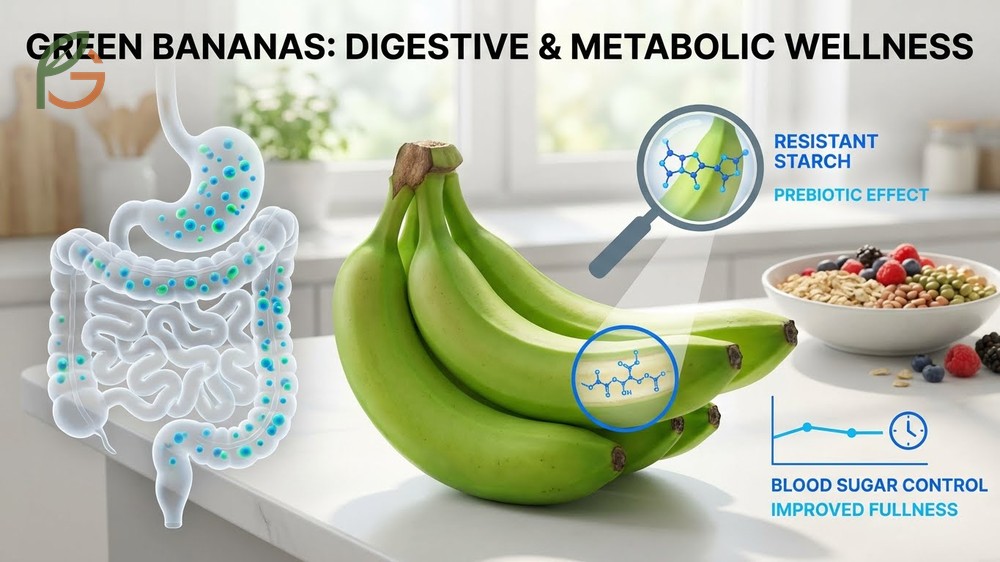 Green bananas improve blood sugar control and support weight management through resistant starch.