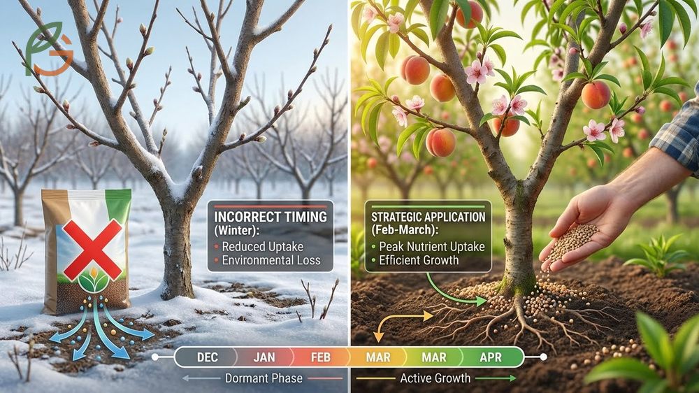 Fertilizer schedule peaches outlines applications in late winter and late spring to support bloom and fruit sizing stages.