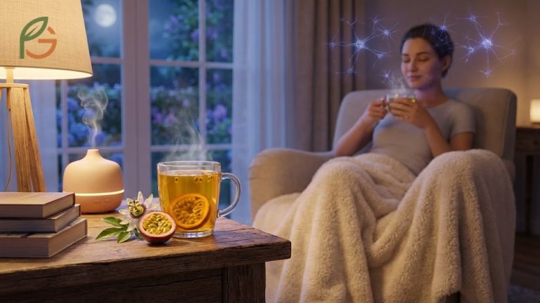 Passion fruit tea benefits include natural relaxation and a 5.2 percent improvement in sleep quality over seven days.