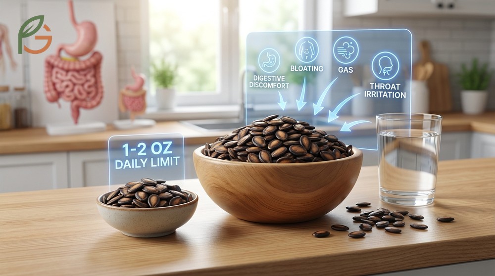 Side effects and precautions note that high fiber may cause bloating in sensitive individuals.