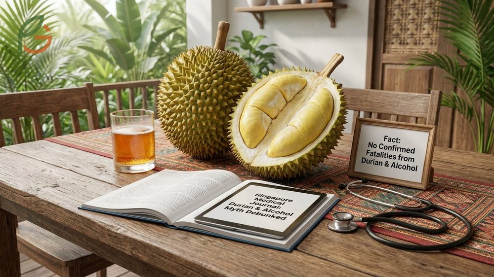 Durian alcohol myth versus fact comparison clarifying that the mix causes discomfort rather than instant death.