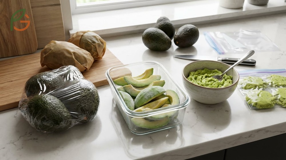 How to freeze avocados steps using lemon juice on slices and airtight bags for storage.