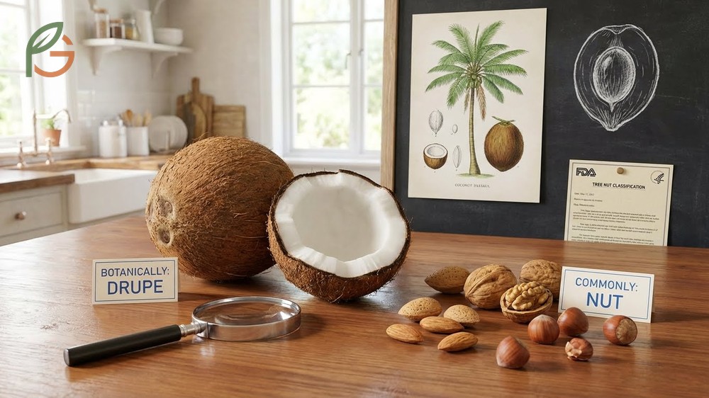 Is coconut a nut is a common misconception although FDA classification labels it as a tree nut for allergies.
