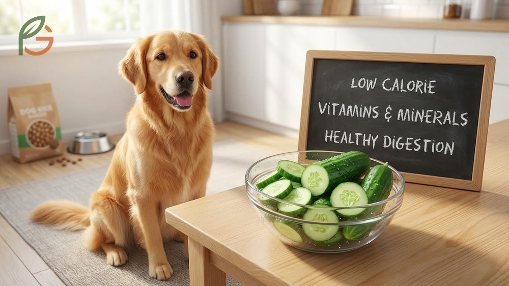 Nutritional benefits of cucumber for dogs include 170 mg of potassium per 100g for muscle function.